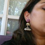 Elephant dualtone jhumka earrings