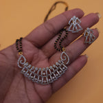 Bhavani Gold plated black bead necklace set