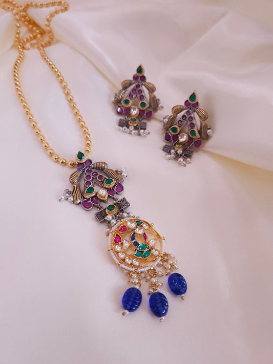 Alicia fusion dualtone pendant necklace set