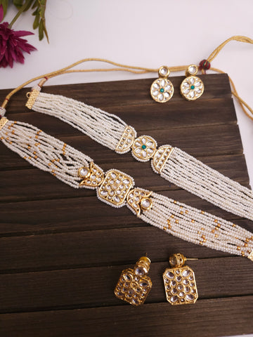 Aanshi kundan choker necklace set