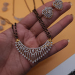 Bhavani Gold plated black bead necklace set