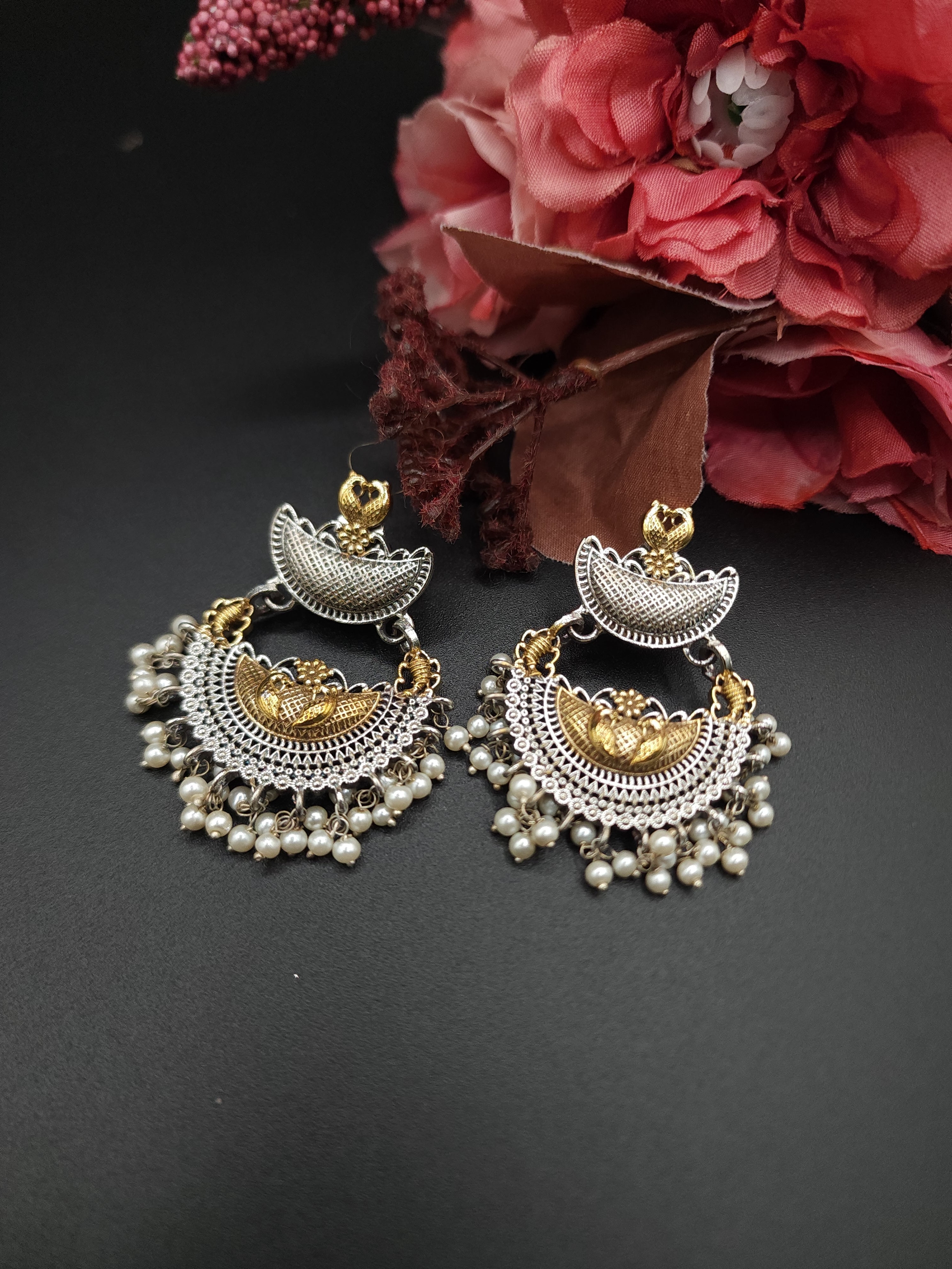 Aastha dualtone jhumka earrings