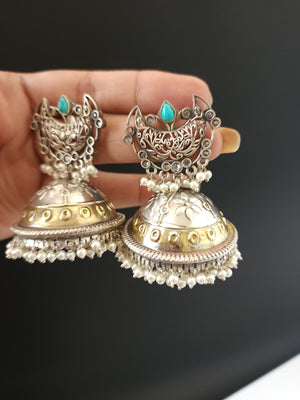 Aastha dualtone jhumka earrings