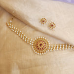 Anandhi goldplated choker necklace set
