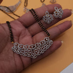 Bhavani Gold plated black bead necklace set