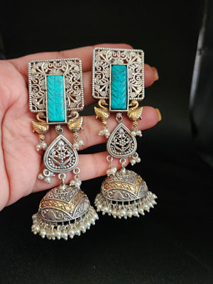 Aastha dualtone jhumka earrings