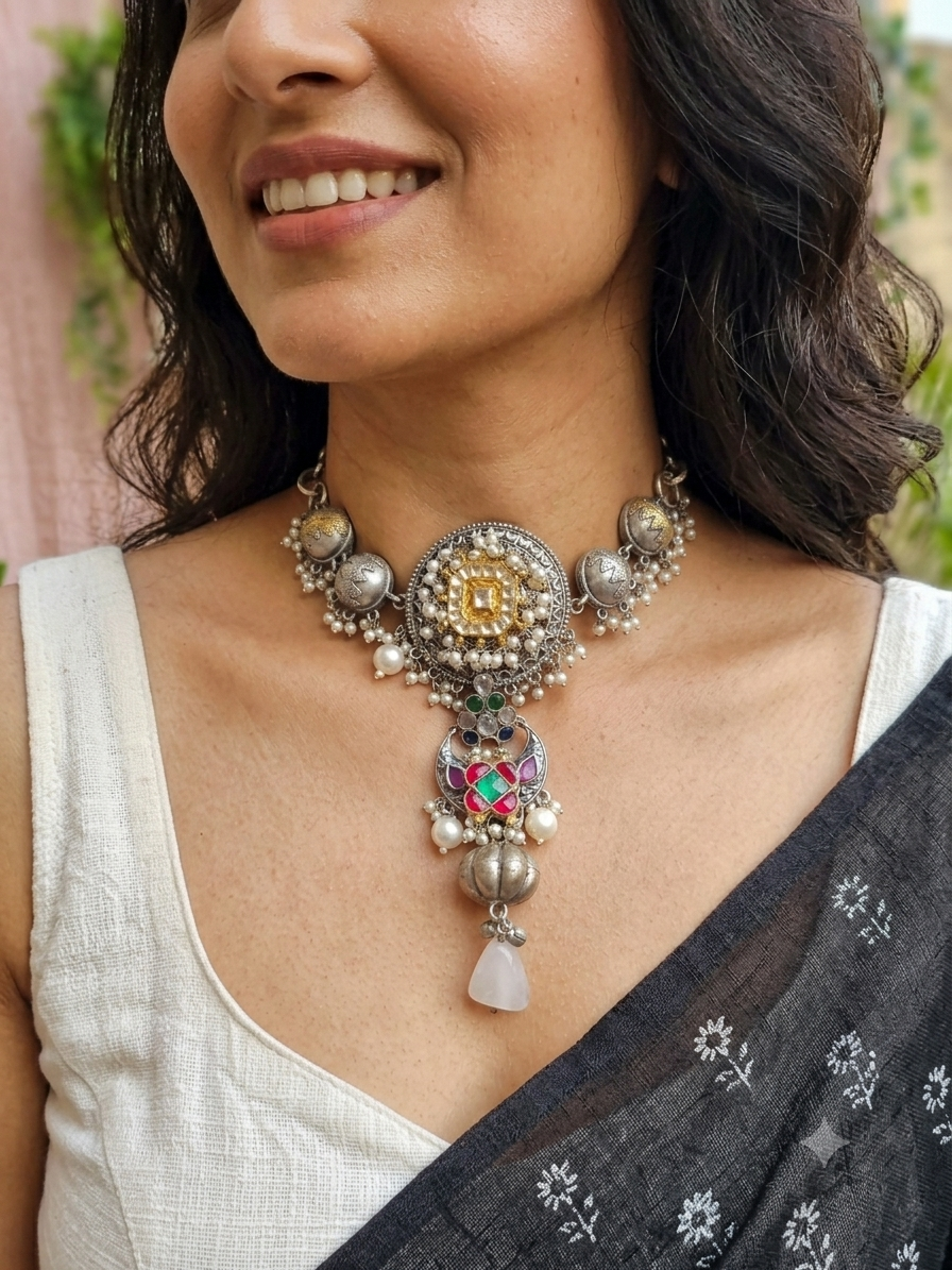 Akanksha fusion statement necklace