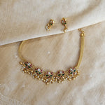 Mangli lotus gold plated necklace set