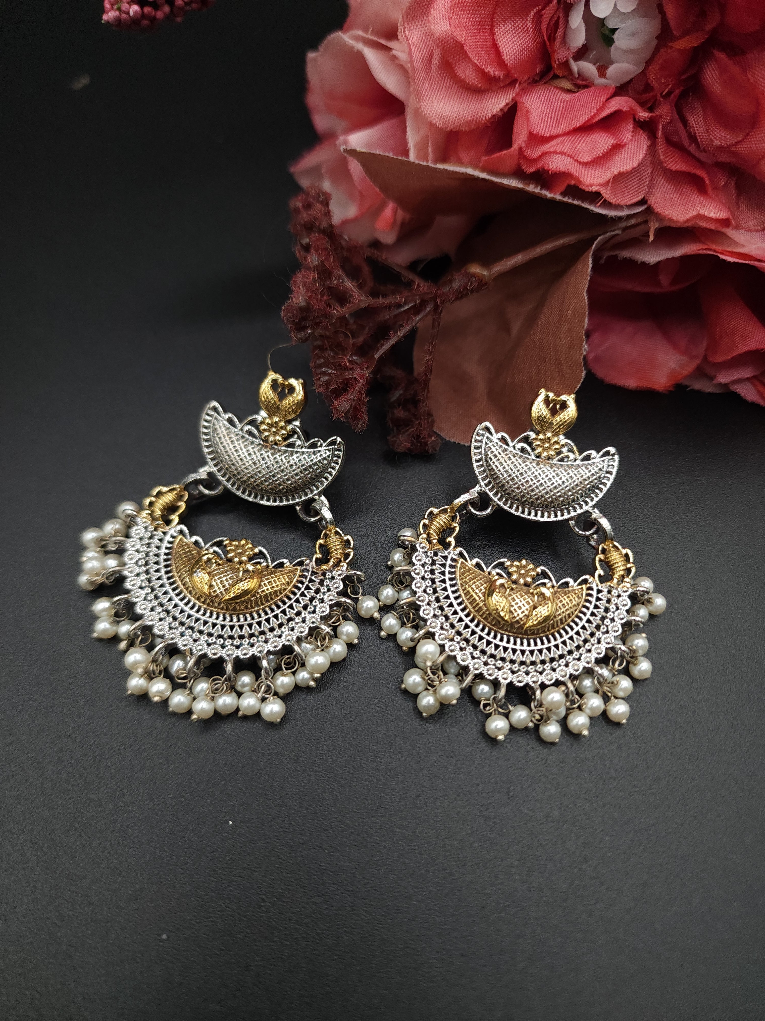 Aastha dualtone jhumka earrings