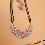 Bhavani Gold plated black bead necklace set