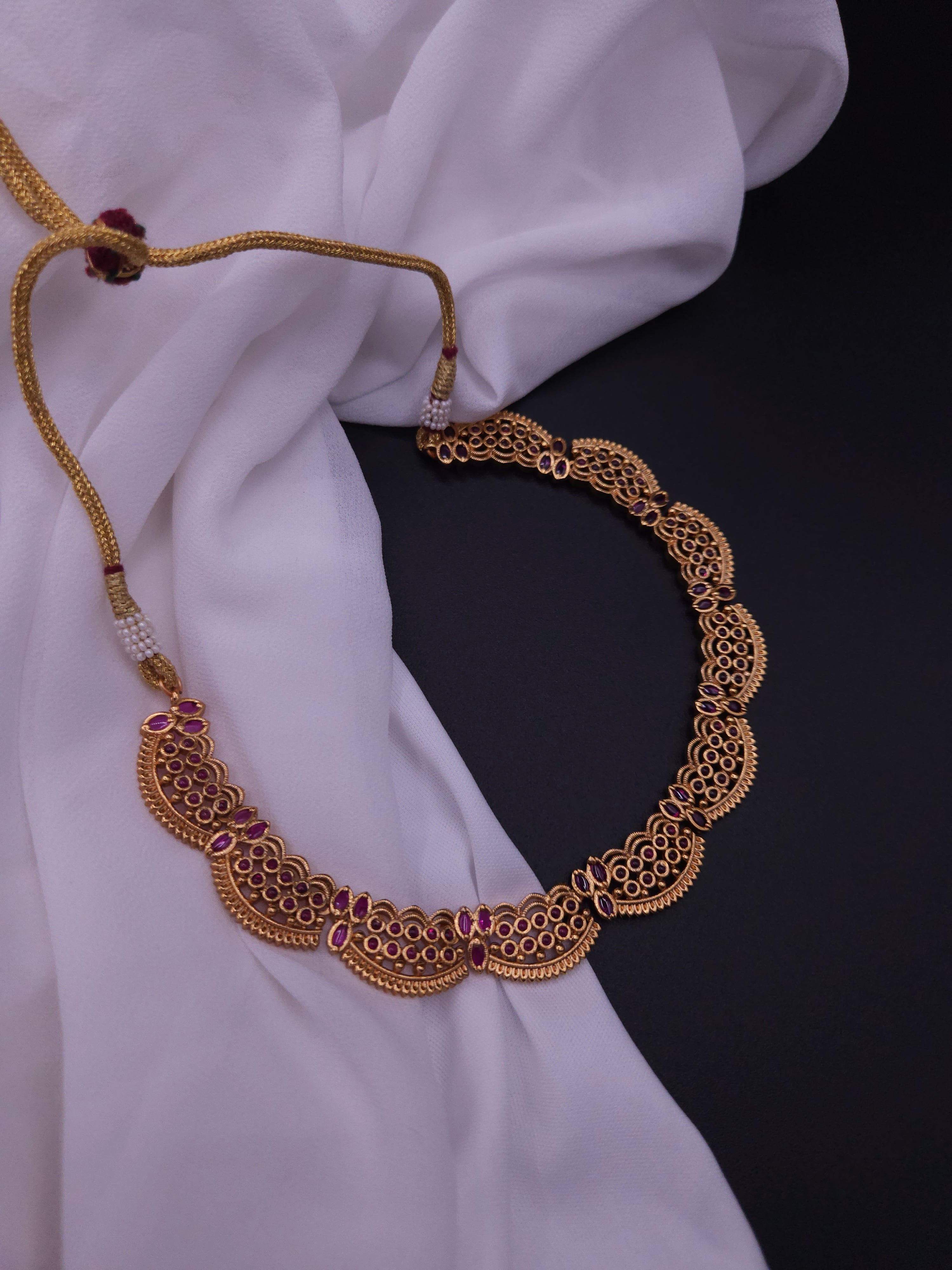 Bhani goldplated statement choker necklace set