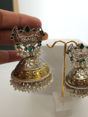 Aastha dualtone jhumka earrings