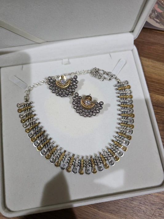 Ambika dualtone necklace set