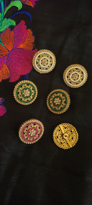 Polki large stud earrings