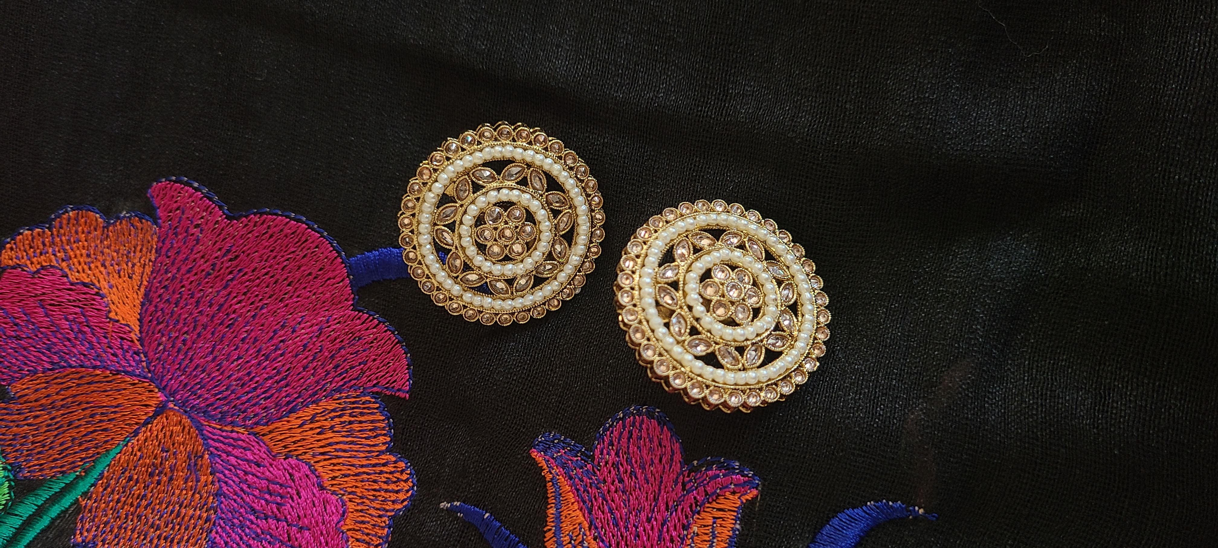 Polki large stud earrings