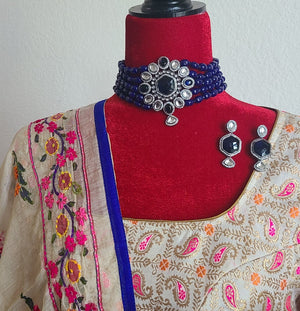 Beaded choker necklace set