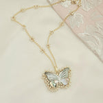 Mother of pearl butterfly necklace