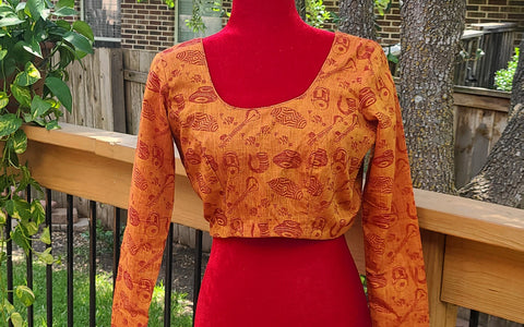 Kalamkari blouse full hands blouse cotton blouse saree blouse crop top blouse