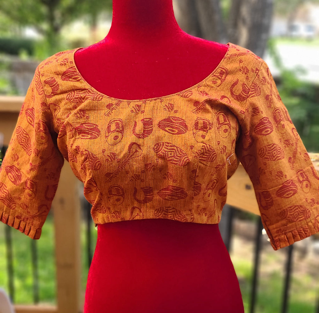 Kalamkari blouse elbow hands blouse cotton blouse saree blouse crop top blouse