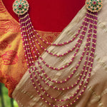 Layer ruby and green necklace beads necklace