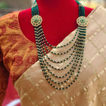 Layer ruby and green necklace beads necklace