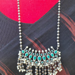 Antique Indian Traditional Silver look alike Necklace and Earrings, Pendant Necklace Fusion Necklace Indian jewelry Dual tone silver alike necklace