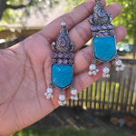 Anaika natural carved stone earrings