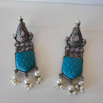 Anaika natural carved stone earrings