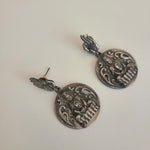 Budda silver alike earrings