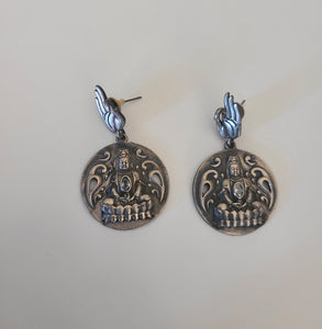 Budda silver alike earrings