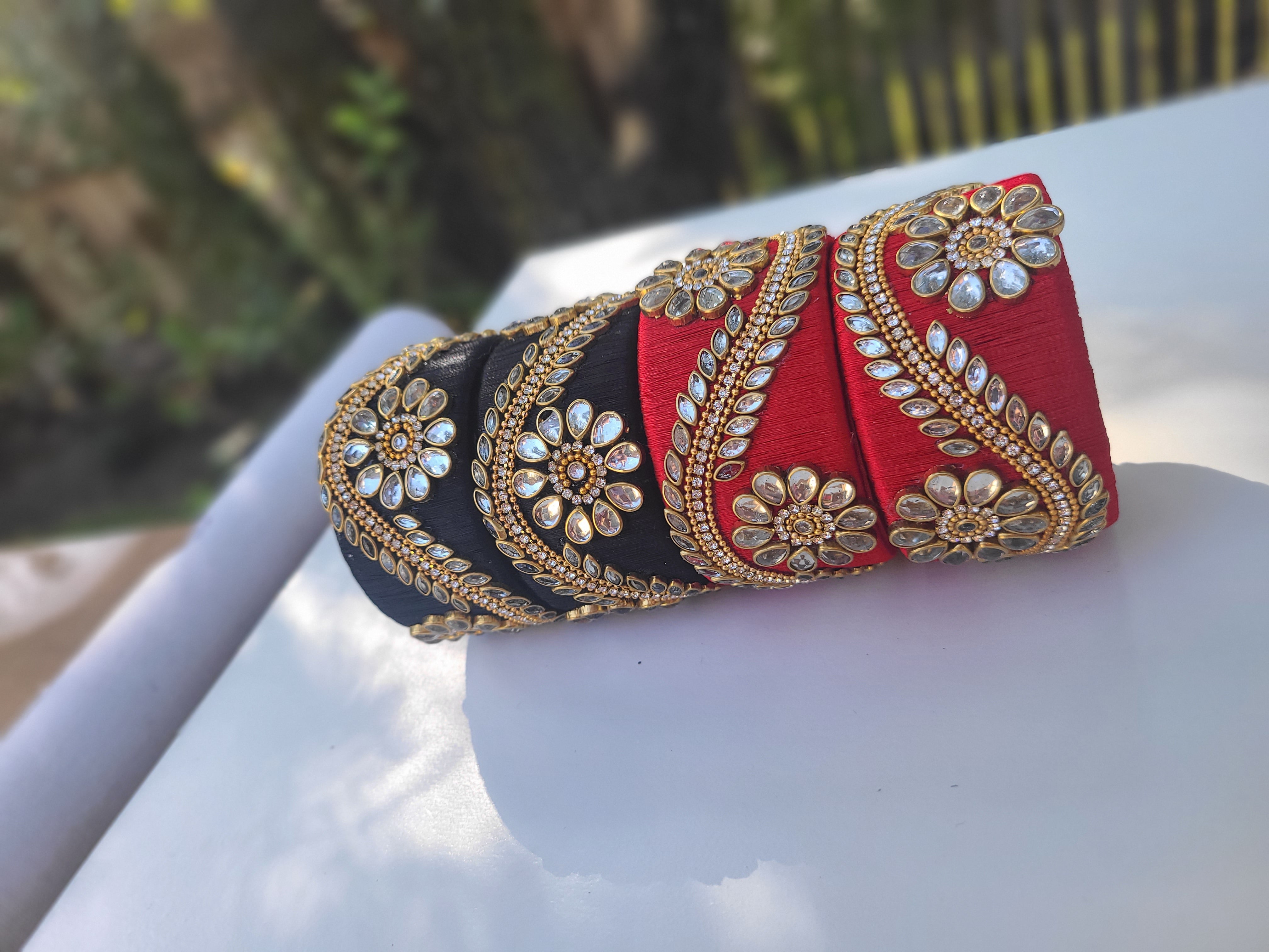 Black or Red Thread bangles