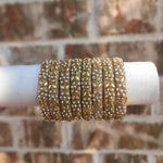 Gold silk fabric embroidery bangles