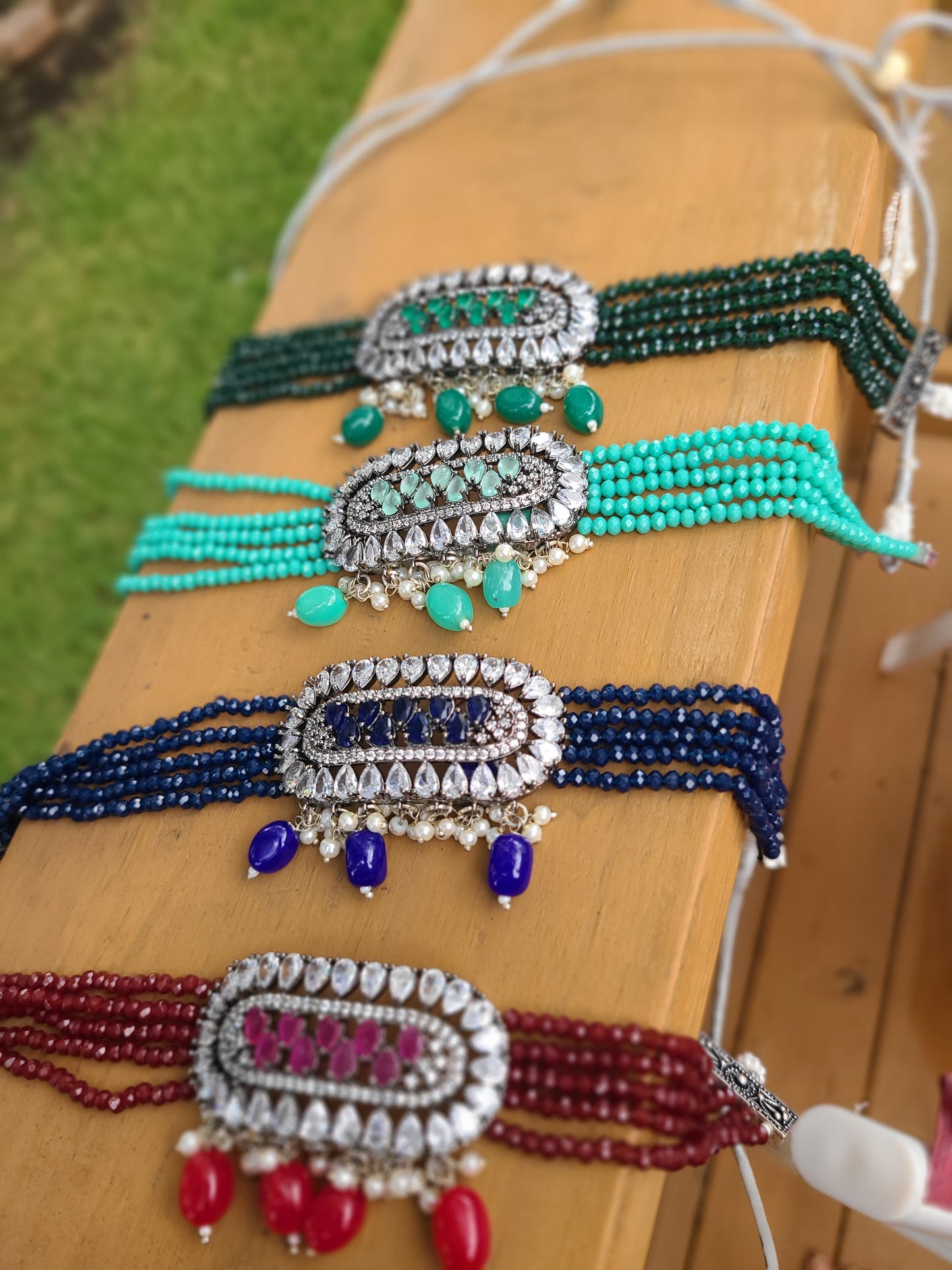 Chandrika cz choker necklace set