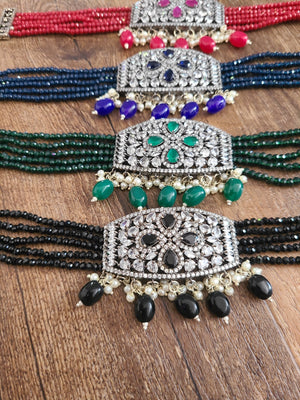 Daivi cz choker necklace set