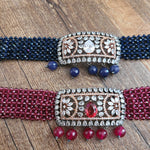 Dual tone choker necklace set