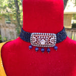 Dual tone choker necklace set