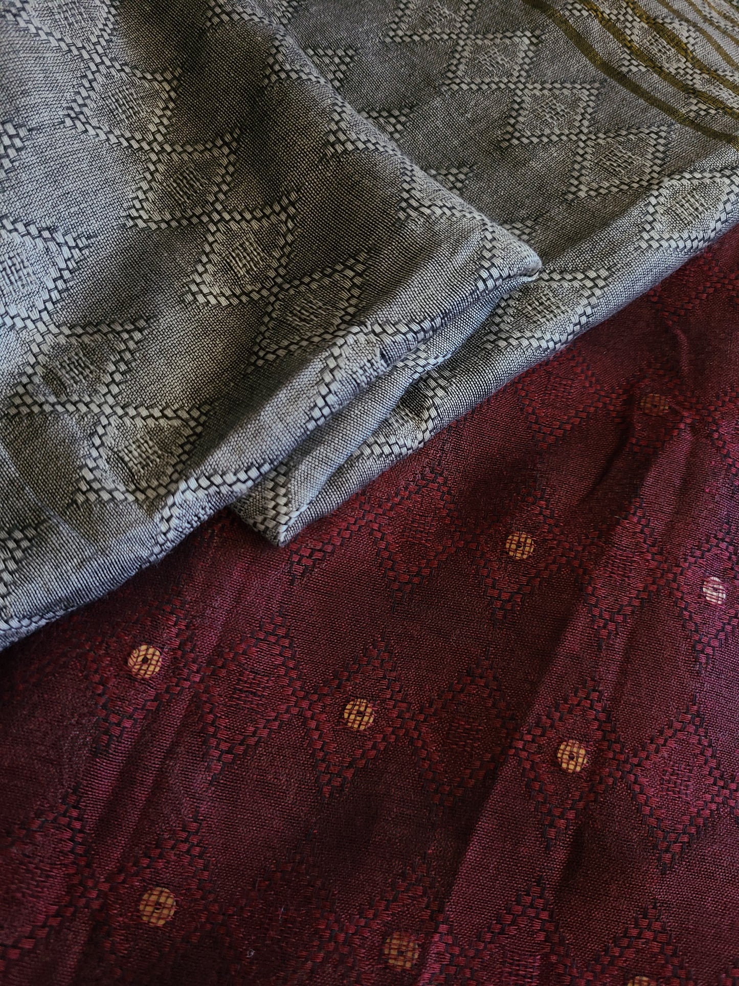 Linen khadhi mix grey with contrast border saree