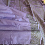 Handwoven organic pure linen saree  with handweived border and pallu tassels saree plain saree