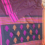 Hand embroidered mulmul cotton with jamdani border saree