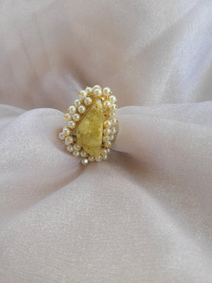 Yellow contemparary adjustable ring