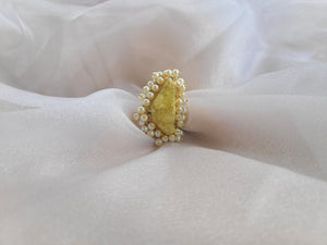 Yellow contemparary adjustable ring