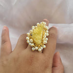 Yellow contemparary adjustable ring