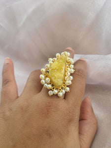 Yellow contemparary adjustable ring