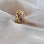 Pearl adjustable ring