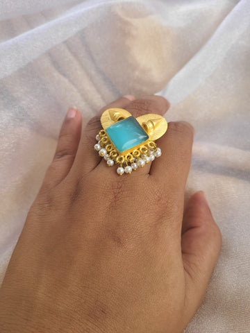 Turquoise contemporary adjustable ring