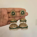 Ashmitha polki jhumka earrings