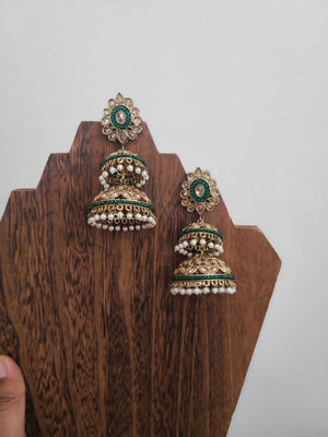 Ashmitha polki jhumka earrings