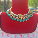 Aabha pachi kundan necklace set