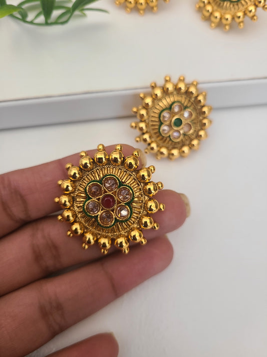 Gold tone stud earrings