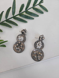 Silver alike  contemporary earrings